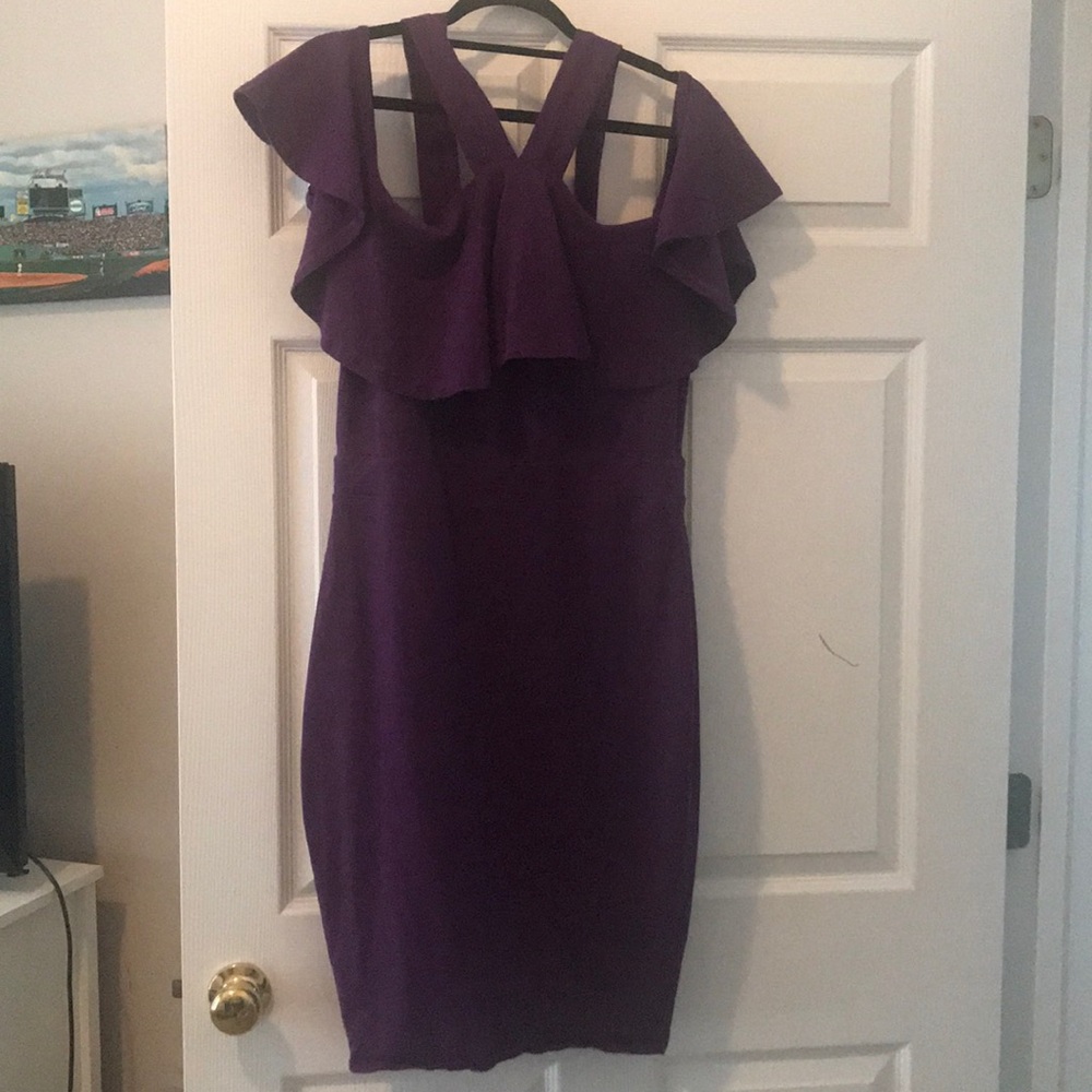 Bodycon deep purple dress